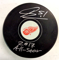 Frans Nielsen Autographed Red Wings Souvenir Puck w/ "2017 All-Star" Inscription