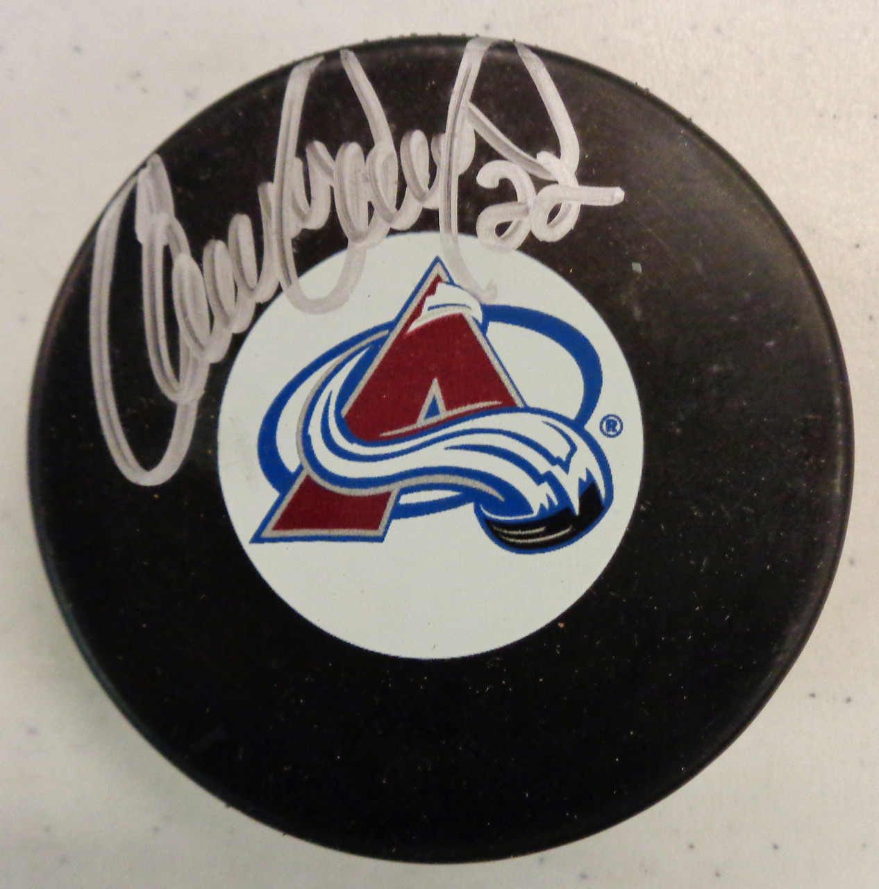 Claude Lemieux Autographed Colorado Avalanche Hockey Puck Detroit