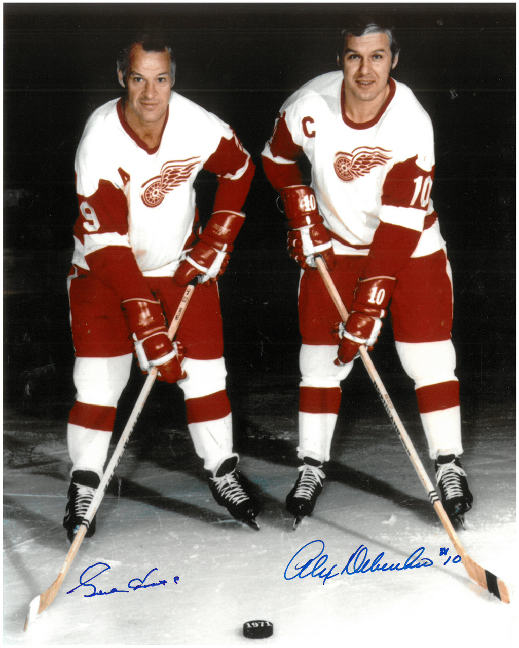 Gordie Howe & Alex Delvecchio Autographed 8x10 Photo #1 - Detroit City  Sports