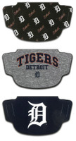 Detroit Tigers Wincraft 3-Pack Face Coverings
