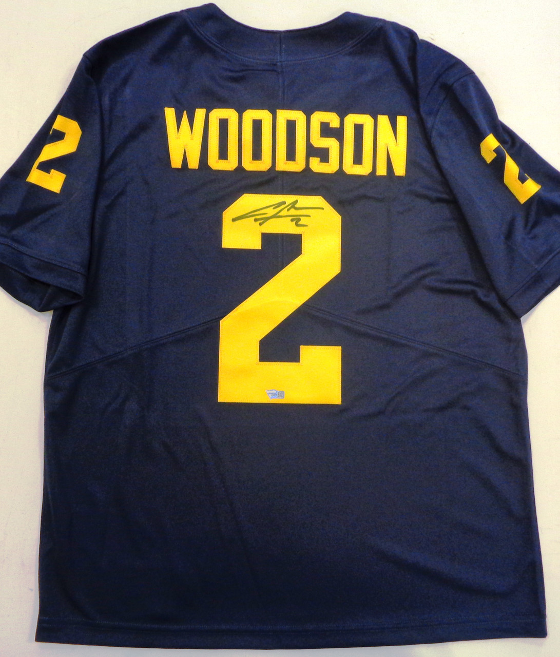 Charles Woodson Michigan Wolverines Autographed 16 x 20 Leaping  Interception