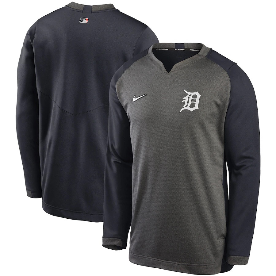 Detroit Tigers Men's Nike Charcoal/Navy Authentic Collection Thermal Crew  Performance Pullover Sweatshirt - Detroit City Sports
