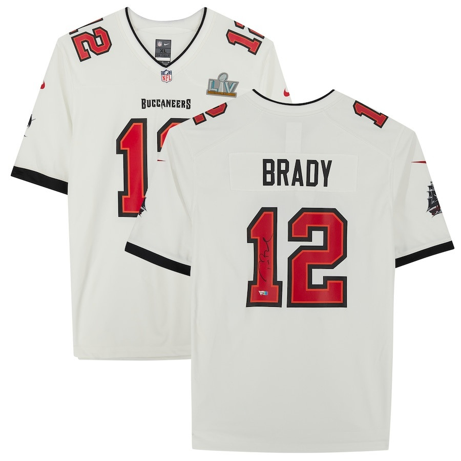 Tom Brady Tampa Bay Buccaneers Fanatics Authentic Autographed Super Bowl LV  Champions White Nike Game Jersey with Super Bowl LV Patch - Detroit City  Sports