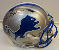 Barry Sanders Autographed Detroit Lions Full Size Authentic Throwback Speed Helmet