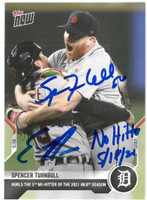 Spencer Turnbull & Eric Haase Autographed 2021 No Hitter Topps NOW Card w/ "No Hitter 5/18/21"
