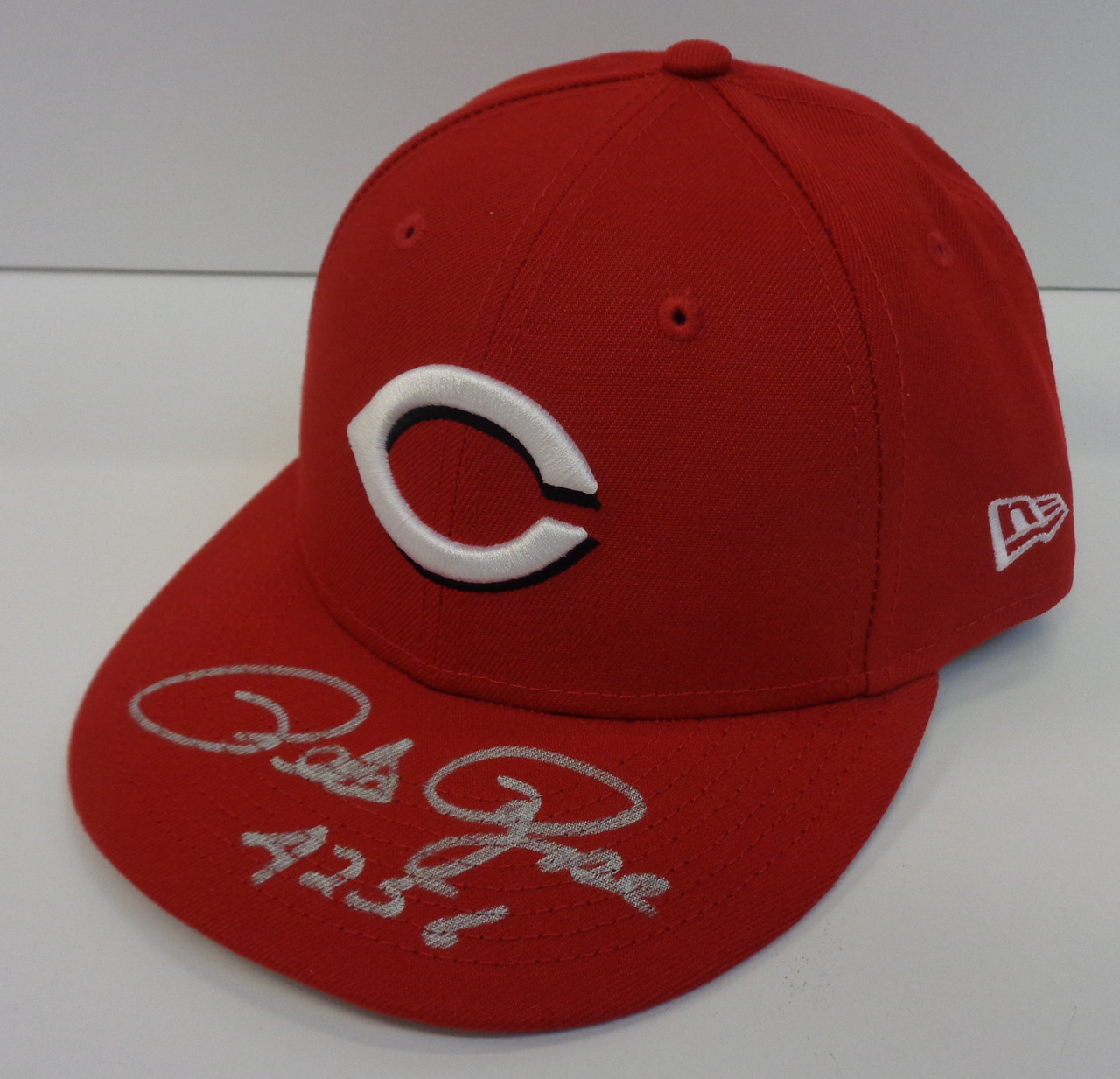 Pete Rose Autographed New Era 59Fifty Fitted Cincinnati Reds Hat w/ 4256  - Detroit City Sports