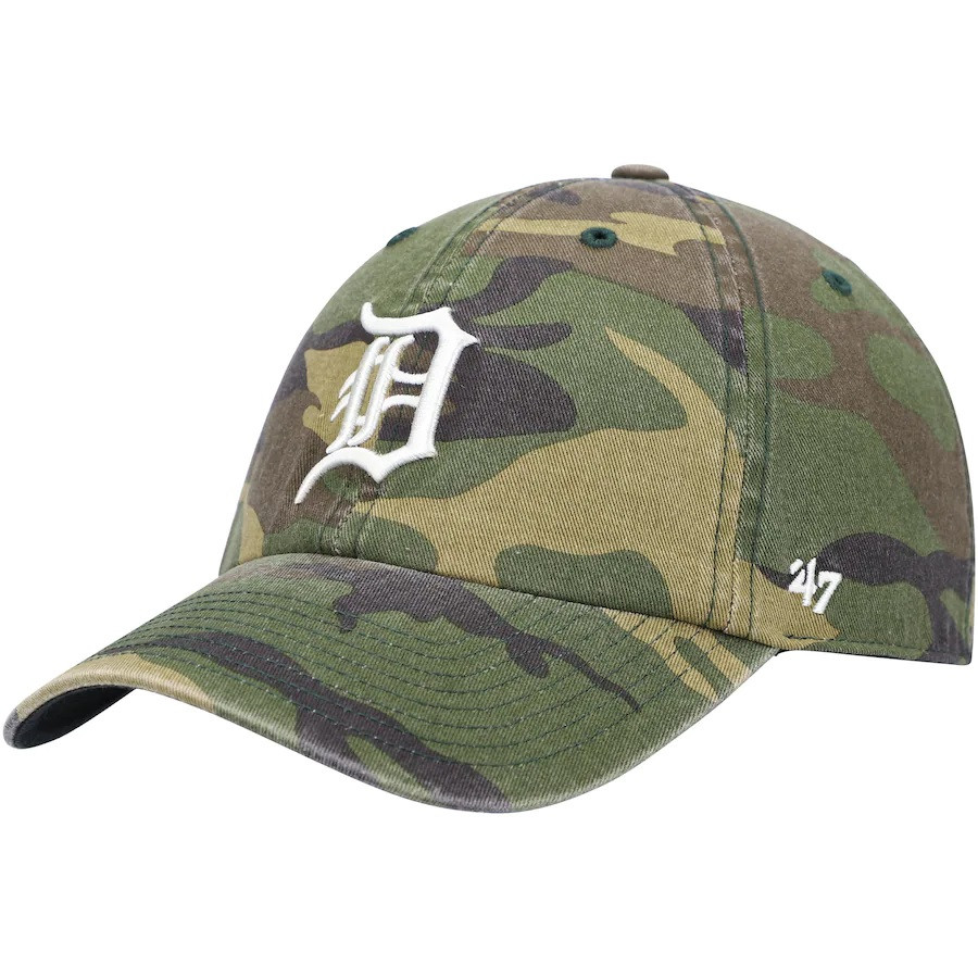 Detroit Tigers 47 Brand Clean Up Adjustable Camo Hat