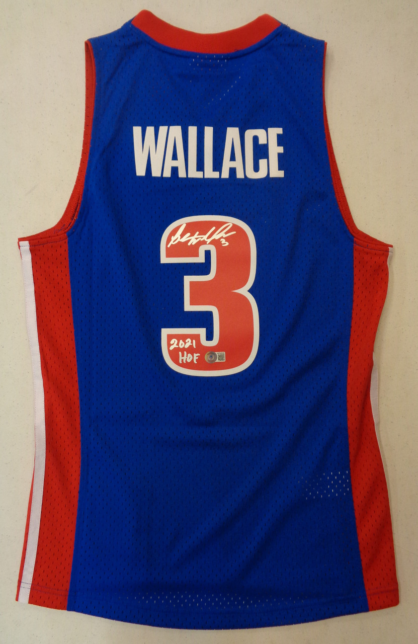 Ben Wallace Autographed Detroit Pistons Mitchell & Ness Basketball Jersey  w/ 2021 HOF