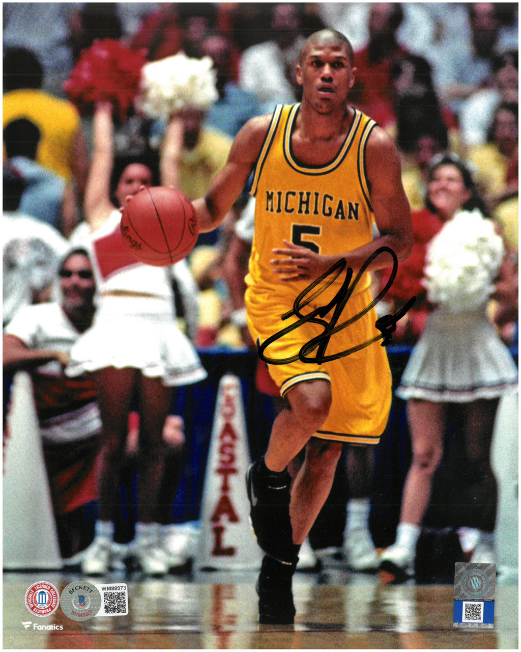 Jalen Rose Autographed UofM 8x10 Photo #3 - Detroit City Sports