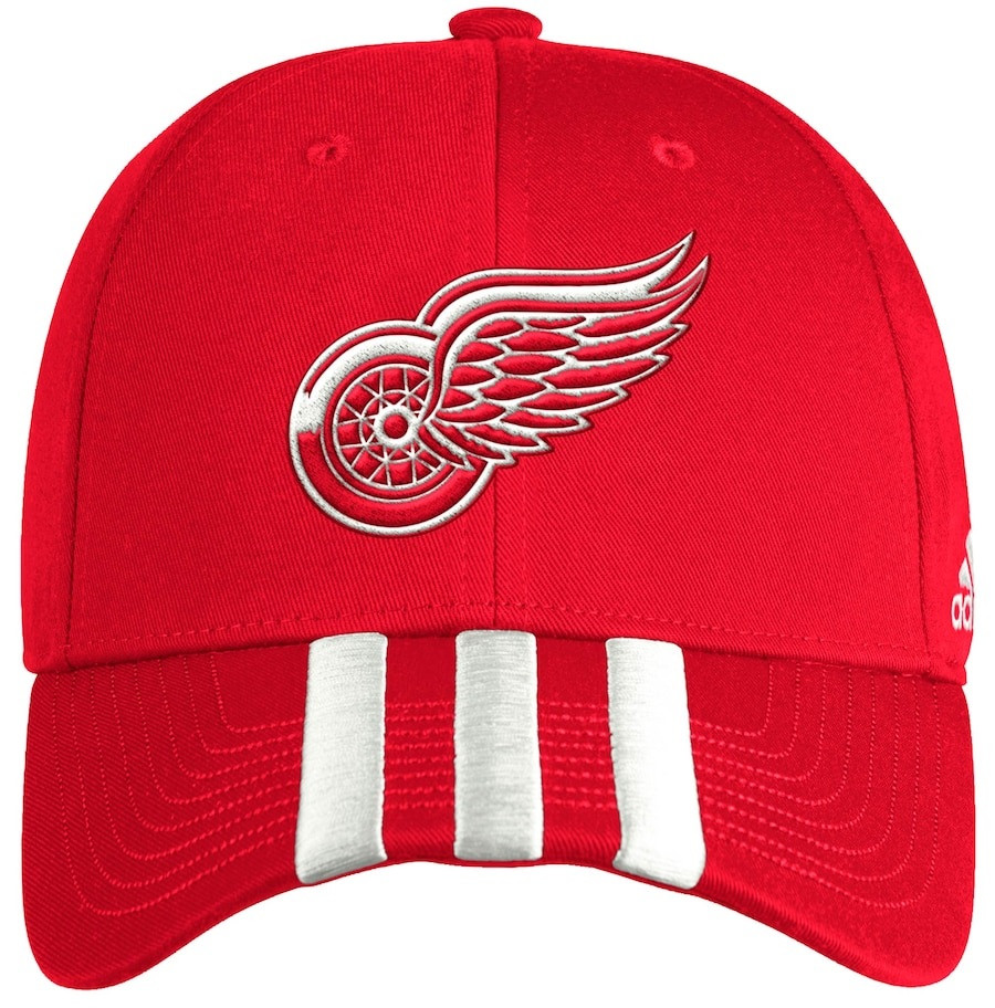 Detroit Red Wings Men's Adidas Red Locker Room Three Stripe Adjustable Hat