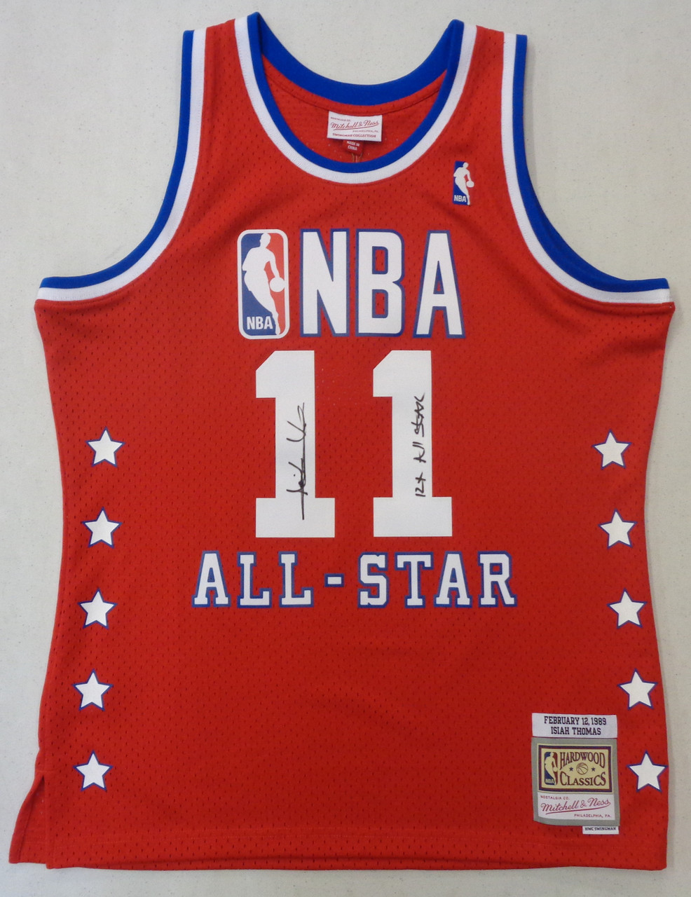 Isiah Thomas Autographed Mitchell & Ness 1989 All Star Game Swingman Jersey  w/ "12x All Star" - Detroit City Sports