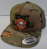 Detroit Pistons Official Bad Boys Snapback Hat - Tan Multicam Alpine