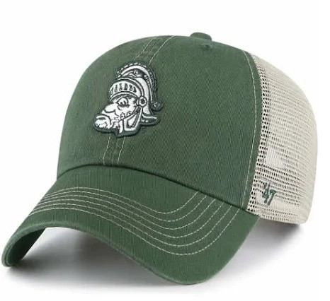 Michigan State University 47 Brand Vintage Trawler Dark Green Trucker  Snapback Hat