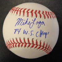 Mike Laga Autographed Baseball - Official Major League Ball w/ "84 WS Champs"