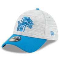 Detroit Lions New Era Gray/Blue 2021 NFL Training Camp Official 39THIRTY Flex Hat