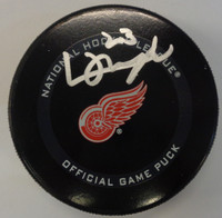 Lucas Raymond Autographed Detroit Red Wings Game Puck