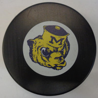Dylan Larkin Autographed University of Michigan Alternate Logo Game Puck (Pre-Order)
