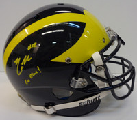 Cade McNamara Autographed University of Michigan Schutt Authentic Speed Football Helmet w/ "Go Blue!"