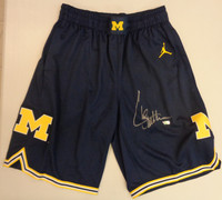 Chris Webber Autographed University of Michigan Jordan Brand Blue Replica Basketball Shorts