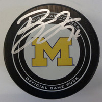 Dylan Larkin Autographed University of Michigan Game Puck