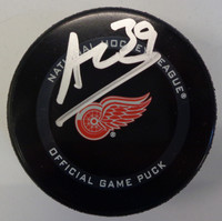 Alex Nedeljkovic Autographed Detroit Red Wings Game Puck