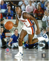 Isiah Thomas Autographed Detroit Pistons 8x10 Photo #1 - Dribbling Up Court (Pre-Order)