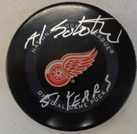 Al Sobotka Autographed Detroit Red Wings Game Puck w/ 51 Years