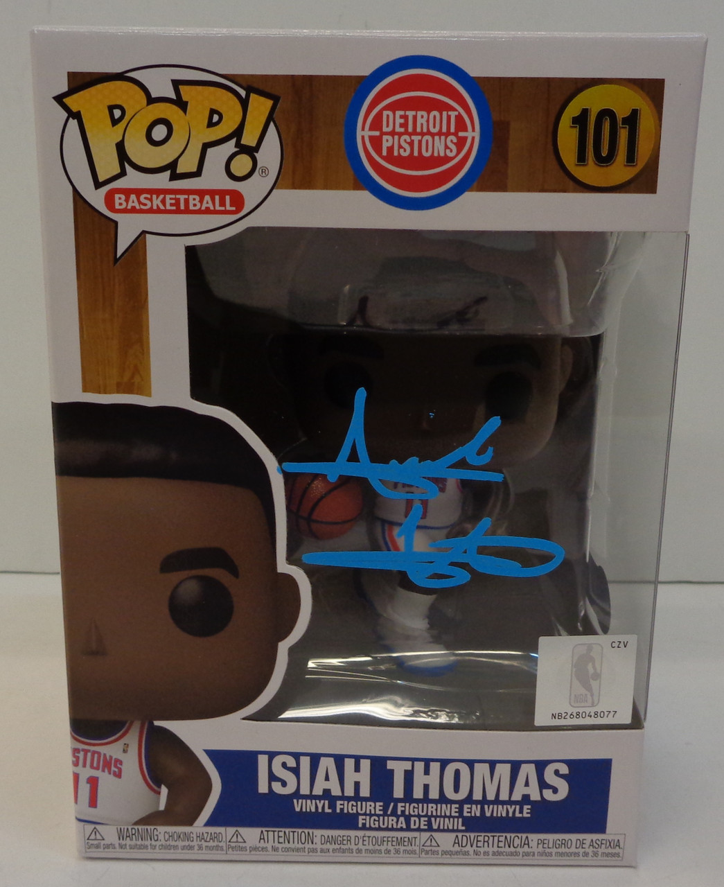 Isiah Thomas Autographed Funko Pop PSA ITP Authentic Red Paint Pen W  Protector