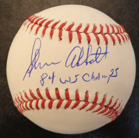 Glenn Abbott Autographed Official Major League Baseball w/ "84 WS Champs"