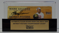 Mark Aguirre Autographed Palace of Auburn Hills Floor Slat with Part of 3-Point Line with Case