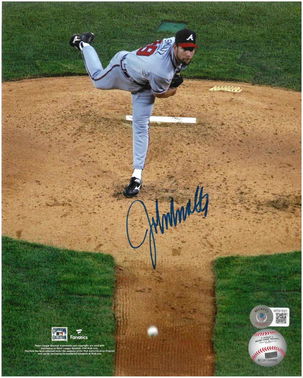 John Smoltz Autographed Atlanta Braves 8x10 Photo #1 - Detroit