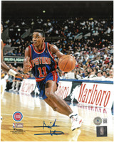 Isiah Thomas Autographed Detroit Pistons 8x10 Photo #8