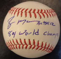 Roger Mason Autographed Official Major League Baseball w/ "84 World Champs"