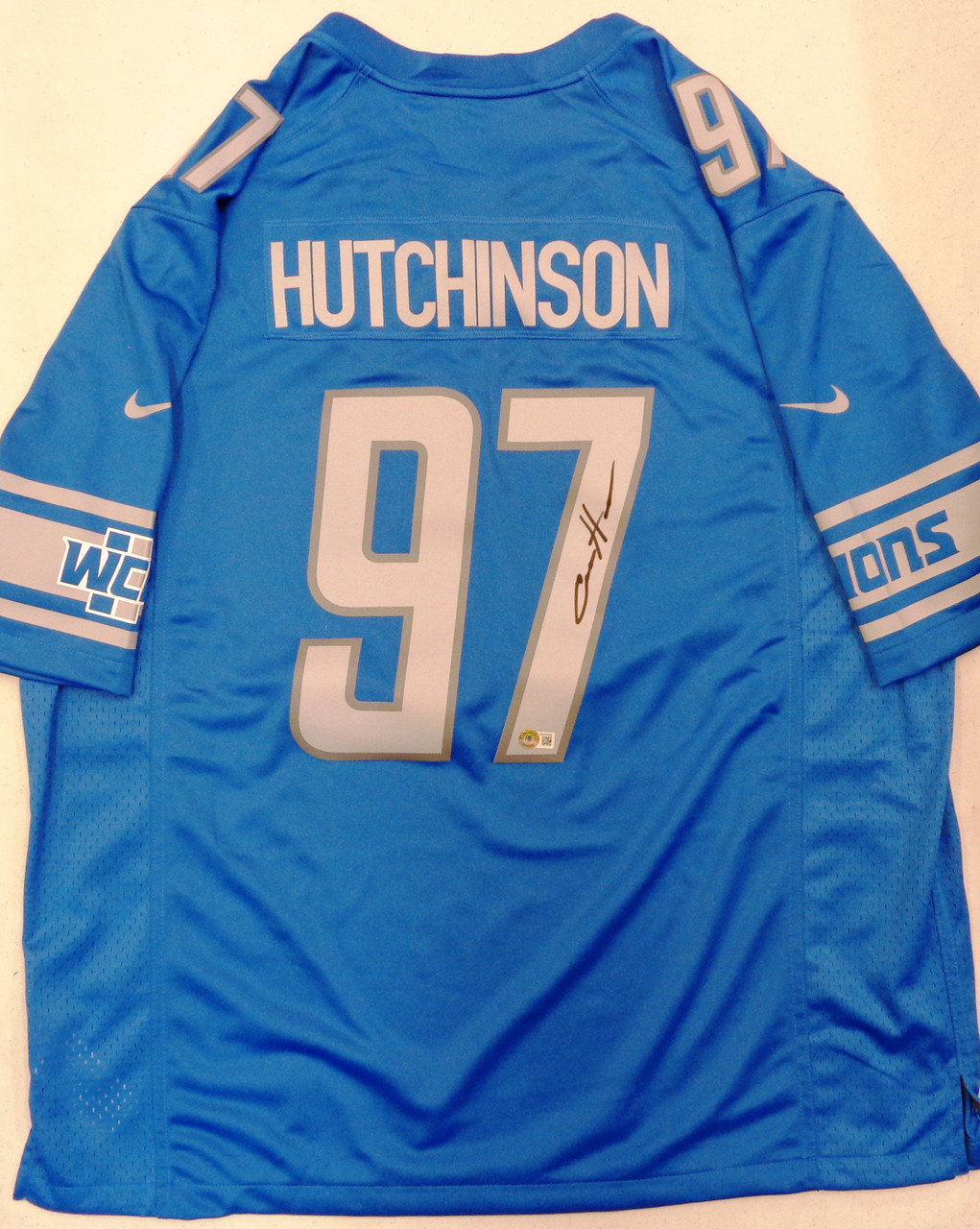 Aidan Hutchinson Autographed Detroit Lions Men's Nike Blue 2022 NFL Game  Jersey - Detroit City Sports