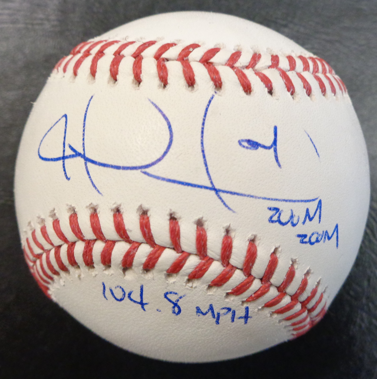 Joel Zumaya Autographed Official Major League Baseball w/ Zoom Zoom &  104.8 MPH - Detroit City Sports