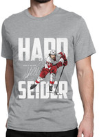 Detroit Red Wings Men's Moritz Seider "Hard Seider" T-shirt - Heather Grey
