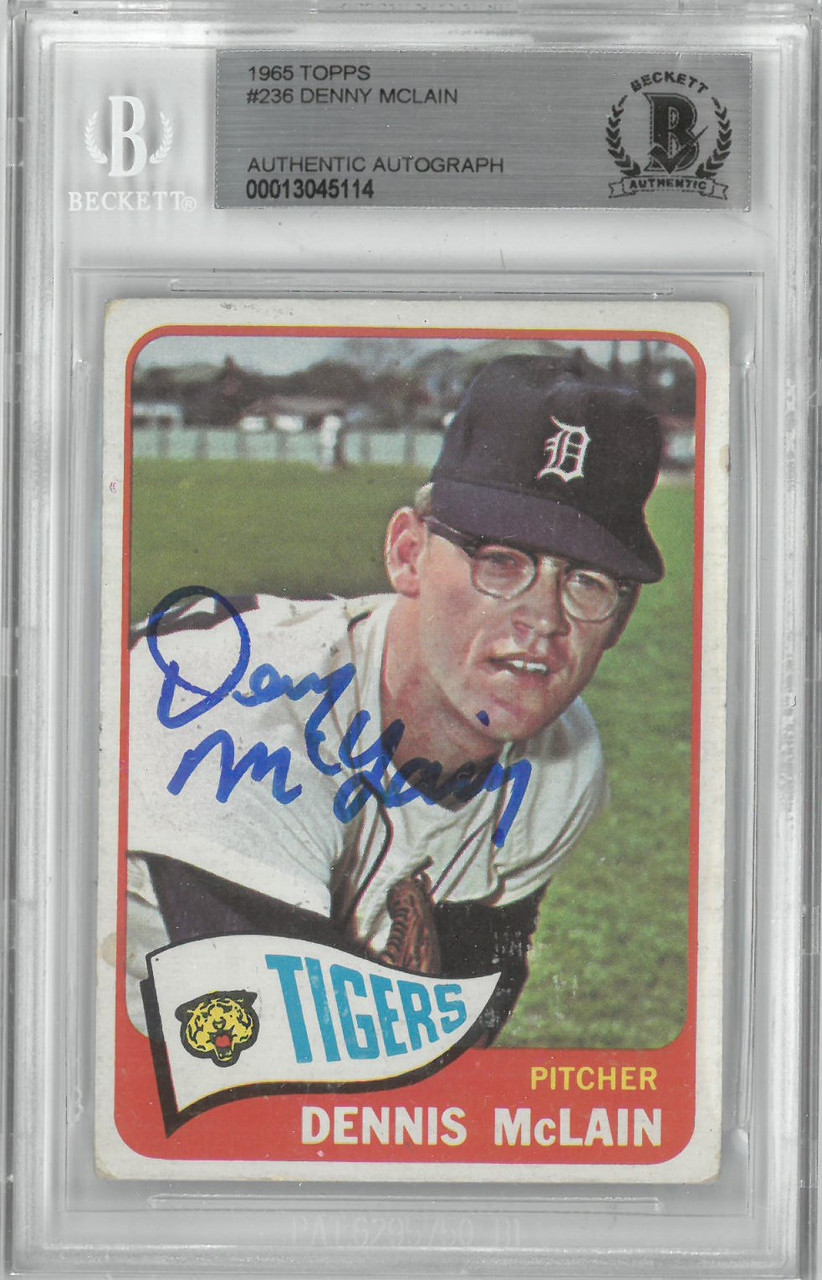 Denny McLain Autographed 1965 Topps Rookie Card