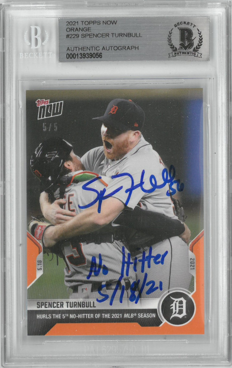 Spencer Turnbull Autographed 2001 Topps Now Orange #5/5 w