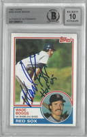 Wade Boggs Autographed 10 Grade 1983 Topps Rookie Card w/ HOF
