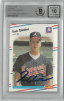 Tom Glavine Autographed 10 Grade 1988 Fleer Glossy Rookie Card
