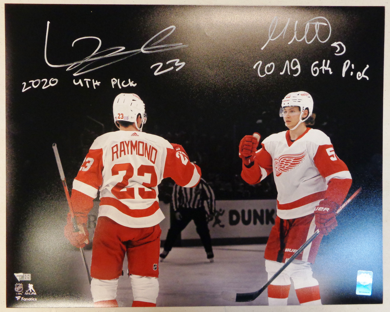 Lucas Raymond Autographed Signed Full-Size Hockey Stick Detroit