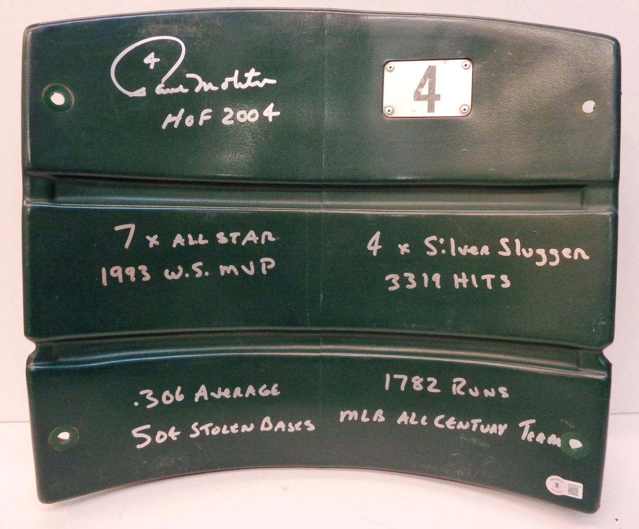 Paul Molitor Autographed Milwaukee County Stadium Seat Back with 9  Inscriptions - Detroit City Sports