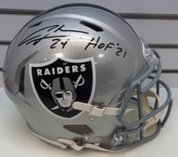 Charles Woodson Autographed Raiders Full Size Authentic Helmet w/ "HOF '21"