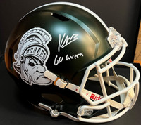 Kenneth Walker III Autographed Michigan State University Riddell Gruff Replica Speed Helmet w/ "Go Green"