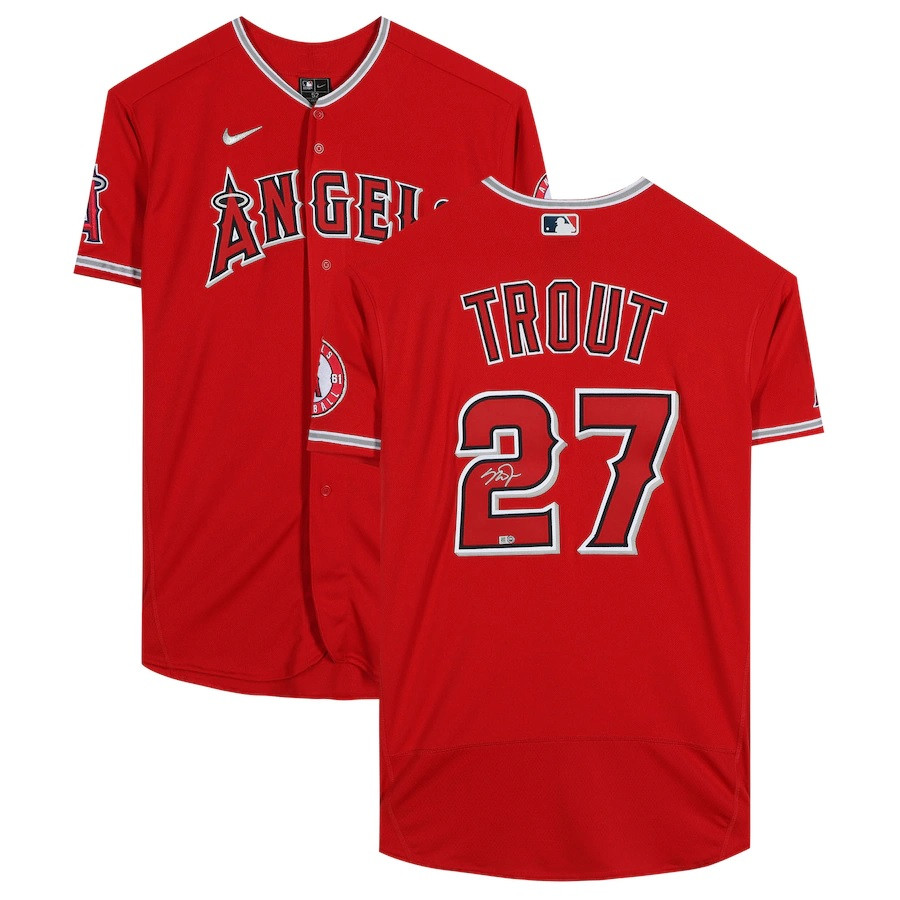 Mike Trout Autographed Los Angeles Angels Nike Jersey - Detroit City Sports