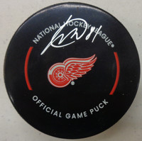 Dominik Kubalik Autographed Red Wings Game Puck