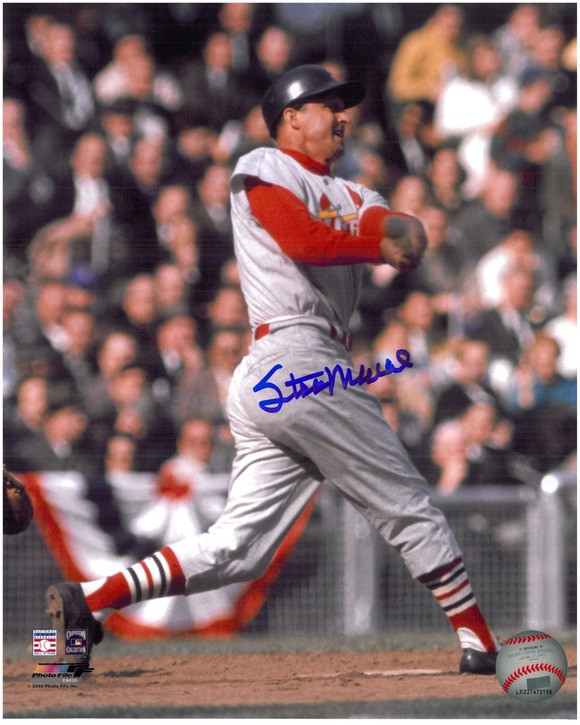Stan Musial Autographed St. Louis Cardinals 8x10 Photo #2 - Action Batting