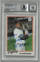 Lou Whitaker Autographed 10 Grade 1978 Topps Burger King Rookie Card w/ ROY