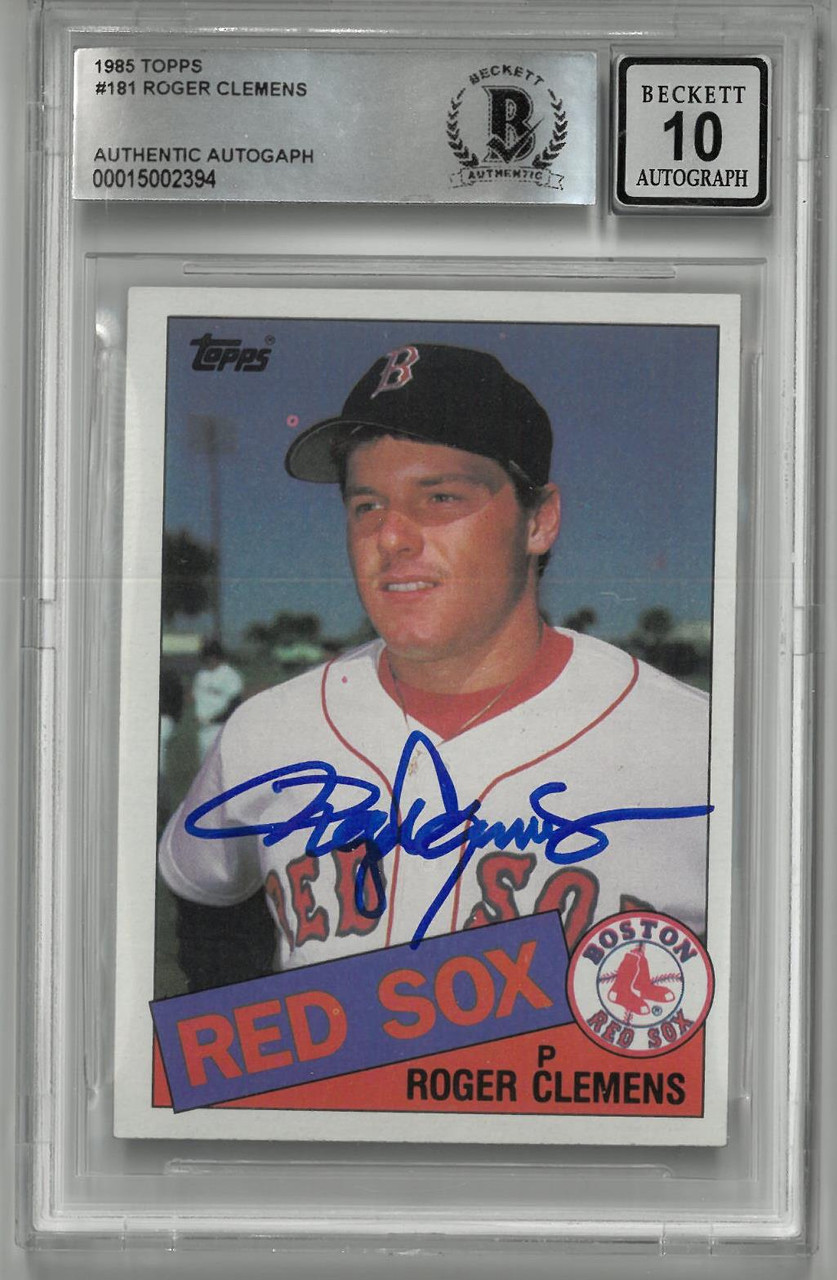 Roger Clemens Autographed 10 Grade 1985 Topps Rookie Card - Detroit City  Sports