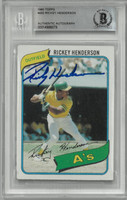 Rickey Henderson Autographed 1980 Topps Rookie Card